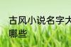 古风小说名字大全集 古风小说名字有哪些