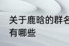关于鹿晗的群名称 关于鹿晗的群名称有哪些