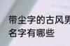 带尘字的古风男名字 带尘字的古风男名字有哪些