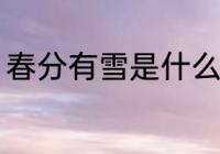 春分有雪是什么兆头 春分有雪的征兆