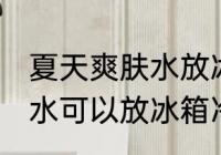夏天爽肤水放冰箱冷藏好吗 夏天爽肤水可以放冰箱冷藏吗