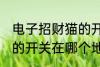 电子招财猫的开关在哪里 电子招财猫的开关在哪个地方呢